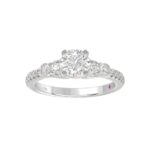 14K WHITE GOLD 1/2CT ROUND DIAMOND LADIES SEMI MOUNT RING (CENTER STONE ROUND DIAMOND 1CT) - Image 2