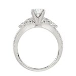 14K WHITE GOLD 1/2CT ROUND DIAMOND LADIES SEMI MOUNT RING (CENTER STONE ROUND DIAMOND 1CT) - Image 6
