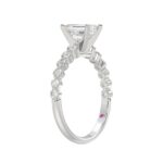 14K WHITE GOLD 1/2CT ROUND DIAMOND LADIES SEMI MOUNT RING(CENTER STONE MOUNT EMERALD DIAMOND 1CT) - Image 3