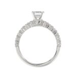 14K WHITE GOLD 1/2CT ROUND DIAMOND LADIES SEMI MOUNT RING(CENTER STONE MOUNT EMERALD DIAMOND 1CT) - Image 4