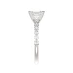 14K WHITE GOLD 1/2CT ROUND DIAMOND LADIES SEMI MOUNT RING(CENTER STONE MOUNT EMERALD DIAMOND 1CT) - Image 5