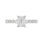 14K WHITE GOLD 1/2CT ROUND DIAMOND LADIES SEMI MOUNT RING(CENTER STONE MOUNT EMERALD DIAMOND 1CT) - Image 6