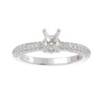 14K WHITE GOLD 1/2CT ROUND DIAMOND LADIES SEMI MOUNT RING(CENTER STONE MOUNT EMERALD DIAMOND 1CT) - Image 2