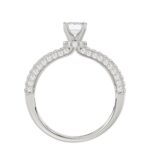 14K WHITE GOLD 1/2CT ROUND DIAMOND LADIES SEMI MOUNT RING(CENTER STONE MOUNT EMERALD DIAMOND 1CT) - Image 5