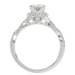 14K WHITE GOLD 1/2CT ROUND DIAMOND LADIES SEMI MOUNT RING(CENTER STONE MOUNT OVAL DIAMOND 1CT) - Image 4
