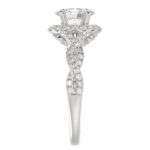 14K WHITE GOLD 1/2CT ROUND DIAMOND LADIES SEMI MOUNT RING(CENTER STONE MOUNT OVAL DIAMOND 1CT) - Image 5
