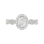 14K WHITE GOLD 1/2CT ROUND DIAMOND LADIES SEMI MOUNT RING(CENTER STONE MOUNT OVAL DIAMOND 1CT) - Image 6