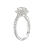 14K WHITE GOLD 1/2CT ROUND DIAMOND LADIES SEMI MOUNT RING(CENTER STONE MOUNT OVAL DIAMOND 1CT) - Image 2