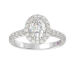 14K WHITE GOLD 1/2CT ROUND DIAMOND LADIES SEMI MOUNT RING(CENTER STONE MOUNT OVAL DIAMOND 1CT) - Image 3