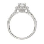 14K WHITE GOLD 1/2CT ROUND DIAMOND LADIES SEMI MOUNT RING(CENTER STONE MOUNT OVAL DIAMOND 1CT) - Image 4