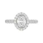 14K WHITE GOLD 1/2CT ROUND DIAMOND LADIES SEMI MOUNT RING(CENTER STONE MOUNT OVAL DIAMOND 1CT) - Image 6