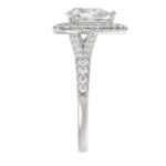 14K WHITE GOLD 1/2CT ROUND DIAMOND LADIES SEMI MOUNT RING(CENTER STONE MOUNT PEAR DIAMOND 1CT) - Image 6