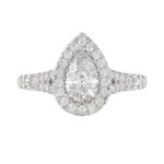 14K WHITE GOLD 1/2CT ROUND DIAMOND LADIES SEMI MOUNT RING(CENTER STONE MOUNT PEAR DIAMOND 1CT) - Image 7