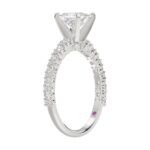 14K WHITE GOLD 1/2CT ROUND DIAMOND LADIES SEMI MOUNT RING(CENTER STONE MOUNT PRINCESS DIAMOND 1CT) - Image 2