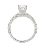14K WHITE GOLD 1/2CT ROUND DIAMOND LADIES SEMI MOUNT RING(CENTER STONE MOUNT PRINCESS DIAMOND 1CT) - Image 4