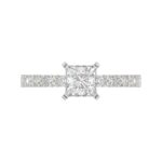 14K WHITE GOLD 1/2CT ROUND DIAMOND LADIES SEMI MOUNT RING(CENTER STONE MOUNT PRINCESS DIAMOND 1CT) - Image 6