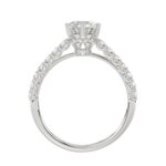 14K WHITE GOLD 1/2CT ROUND DIAMOND LADIES SEMI MOUNT RING(CENTER STONE MOUNT ROUND DIAMOND 1CT) - Image 4