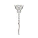 14K WHITE GOLD 1/2CT ROUND DIAMOND LADIES SEMI MOUNT RING(CENTER STONE MOUNT ROUND DIAMOND 1CT) - Image 5