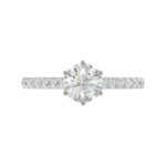 14K WHITE GOLD 1/2CT ROUND DIAMOND LADIES SEMI MOUNT RING(CENTER STONE MOUNT ROUND DIAMOND 1CT) - Image 6