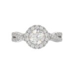 14K WHITE GOLD 1/2CT ROUND DIAMOND LADIES SEMI MOUNT RING(CENTER STONE MOUNT ROUND DIAMOND 1CT) - Image 7
