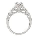 14K WHITE GOLD 1/2CT ROUND DIAMOND LADIES SEMI MOUNT RING(CENTER STONE MOUNT ROUND DIAMOND 1CT) - Image 4