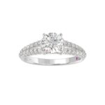 14K WHITE GOLD 1/2CT ROUND DIAMOND LADIES SEMI MOUNT RING(CENTER STONE MOUNT ROUND DIAMOND 1CT) - Image 3