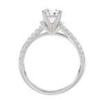 14K WHITE GOLD 1/2CT ROUND DIAMOND LADIES SEMI MOUNT RING(CENTER STONE MOUNT ROUND DIAMOND 1CT) - Image 4
