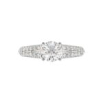 14K WHITE GOLD 1/2CT ROUND DIAMOND LADIES SEMI MOUNT RING(CENTER STONE MOUNT ROUND DIAMOND 1CT) - Image 6