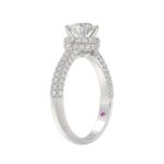 14K WHITE GOLD 1/2CT ROUND DIAMOND LADIES SEMI MOUNT RING(CENTER STONE MOUNT ROUND DIAMOND 1CT) - Image 2