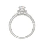14K WHITE GOLD 1/2CT ROUND DIAMOND LADIES SEMI MOUNT RING(CENTER STONE MOUNT ROUND DIAMOND 1CT) - Image 4