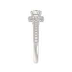 14K WHITE GOLD 1/2CT ROUND DIAMOND LADIES SEMI MOUNT RING(CENTER STONE MOUNT ROUND DIAMOND 1CT) - Image 5
