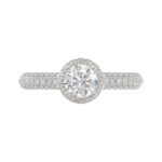 14K WHITE GOLD 1/2CT ROUND DIAMOND LADIES SEMI MOUNT RING(CENTER STONE MOUNT ROUND DIAMOND 1CT) - Image 6