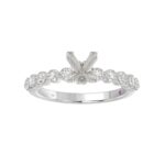 14K WHITE GOLD 1/2CT ROUND DIAMOND LADIES SEMI MOUNT RING(CENTER STONE MOUNT ROUND DIAMOND 1CT) - Image 2
