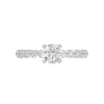 14K WHITE GOLD 1/2CT ROUND DIAMOND LADIES SEMI MOUNT RING(CENTER STONE MOUNT ROUND DIAMOND 1CT) - Image 7