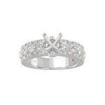 14K WHITE GOLD 1/2CT ROUND DIAMOND LADIES SEMI MOUNT RING(CENTER STONE MOUNT ROUND DIAMOND 1CT) - Image 2