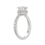 14K WHITE GOLD 1/2CT ROUND DIAMOND LADIES SEMI MOUNT RING(CENTER STONE MOUNT ROUND DIAMOND 1CT) - Image 3