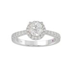 14K WHITE GOLD 1/2CT ROUND DIAMOND LADIES SEMI MOUNT RING(CENTER STONE MOUNT ROUND DIAMOND 1CT) - Image 4
