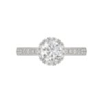 14K WHITE GOLD 1/2CT ROUND DIAMOND LADIES SEMI MOUNT RING(CENTER STONE MOUNT ROUND DIAMOND 1CT) - Image 7