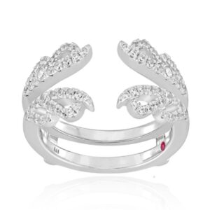 14K WHITE GOLD 1/2CT ROUND DIAMOND LADIES WRAP RING