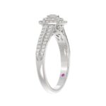 14K WHITE GOLD 1/2CT ROUND/BAGUETTE DIAMOND LADIES FASHION RING - Image 2