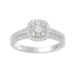 14K WHITE GOLD 1/2CT ROUND/BAGUETTE DIAMOND LADIES FASHION RING - Image 3