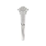 14K WHITE GOLD 1/2CT ROUND/BAGUETTE DIAMOND LADIES FASHION RING - Image 5