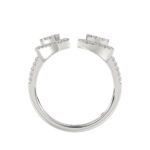 14K WHITE GOLD 1/2CT ROUND/BAGUETTE DIAMOND LADIES FASHION RING - Image 2