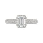 14K WHITE GOLD 1/2CT ROUND/EMERALD DIAMOND LADIES SEMI MOUNT RING(CENTER STONE MOUNT EMERALD DIAMOND 1CT) - Image 6