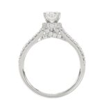 14K WHITE GOLD 1/2CT ROUND/OVAL DIAMOND LADIES SEMI MOUNT BRIDAL SET(CENTER STONE MOUNT OVAL DIAMOND 1CT) - Image 4