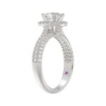 14K WHITE GOLD 1/2CT ROUND/OVAL DIAMOND LADIES SEMI MOUNT RING(CENTER STONE MOUNT OVAL DIAMOND 1CT) - Image 2