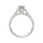 14K WHITE GOLD 1/2CT ROUND/OVAL DIAMOND LADIES SEMI MOUNT RING(CENTER STONE MOUNT OVAL DIAMOND 1CT) - Image 4
