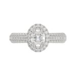 14K WHITE GOLD 1/2CT ROUND/OVAL DIAMOND LADIES SEMI MOUNT RING(CENTER STONE MOUNT OVAL DIAMOND 1CT) - Image 6