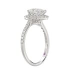 14K WHITE GOLD 1/2CT ROUND/PEAR DIAMOND LADIES BRIDAL SET(CENTER STONE MOUNT PEAR DIAMOND 1CT) - Image 2