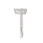 14K WHITE GOLD 1/2CT ROUND/PEAR DIAMOND LADIES RING - Image 5